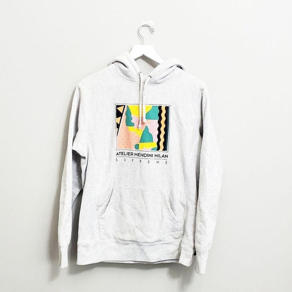 SUPREME Mendini Atelier Milan Hoodie Hooded Sweatshirt Ash Grey Medium